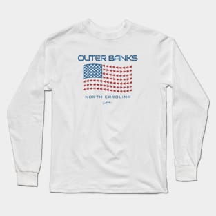 Outer Banks, North Carolina, Sea Turtle Flag Long Sleeve T-Shirt